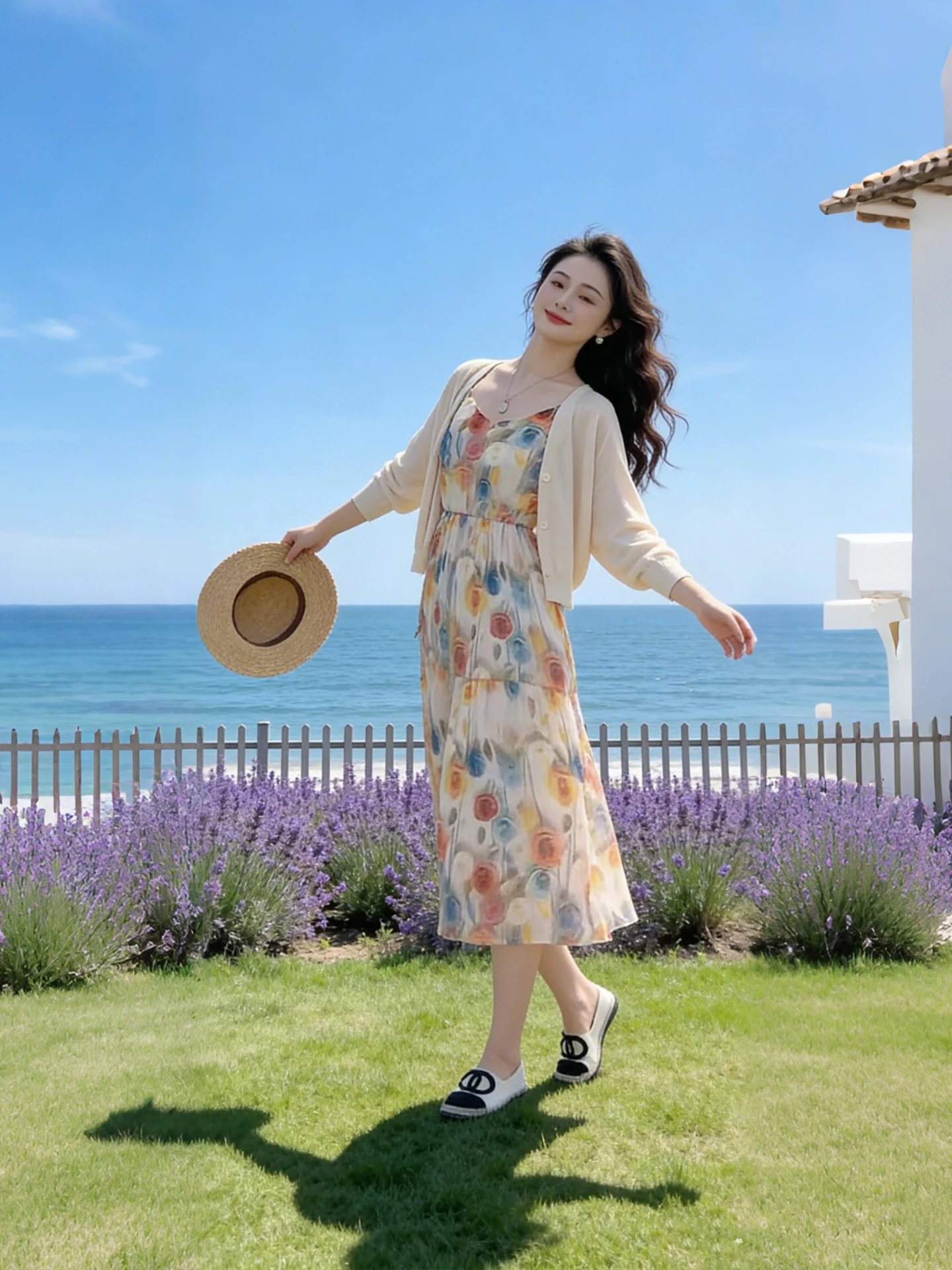 

Summer New Women's Knitted Cardigan Dress Set Sunscreen Style Two-Piece Suit Casual Fashion Commute Wind Long Sleeve round Neck