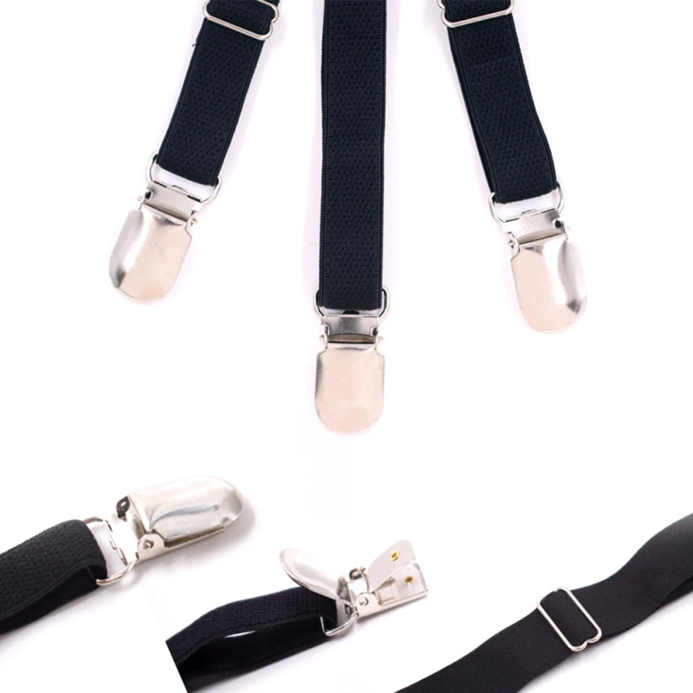 

2pcs Non-Slip Shirt Clips Elastic Shirt Stays Adjustable Thigh Tuck Suspenders Keepers Holders Durable Strong Clipping Force