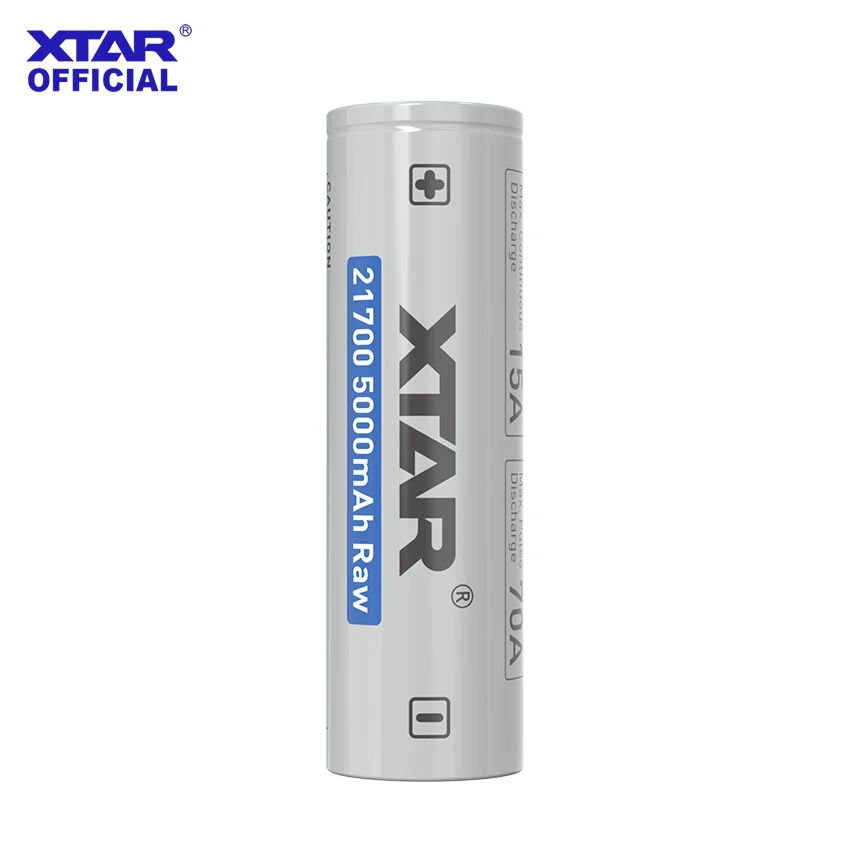 XTAR 4/8PCS 3.6V 21700 5000mAh RAW 충전식 리튬 이온 배터리 (보호 회로 보드 없음) 15A 방전 500+ 사이클
