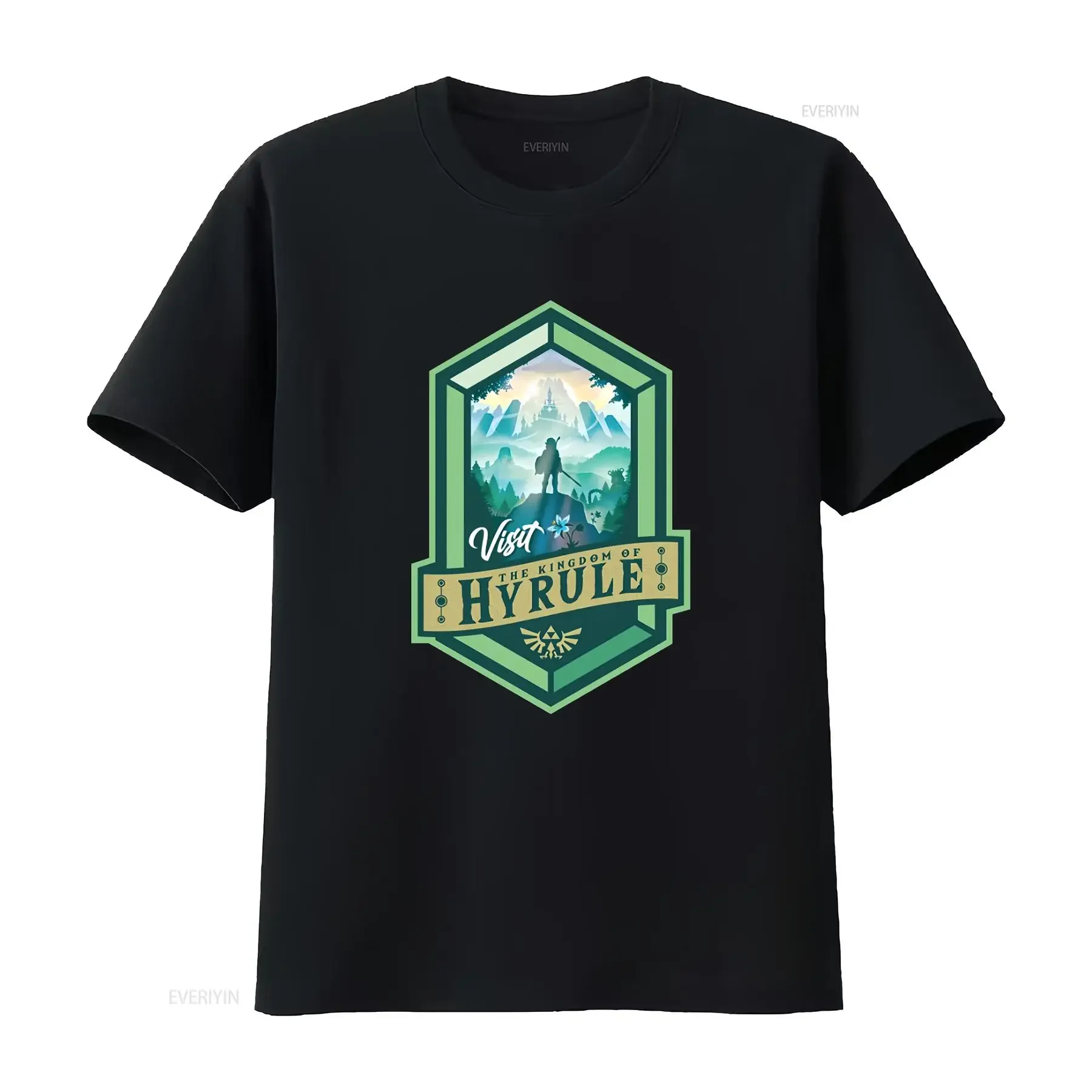 Triforce Visit Hyrule T Shirt vintage Washed graphic Breathable Casual Slightly Soft Stylish homme fashion Versatile Stretched