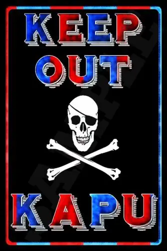 *KAPU* KEEP OUT NO TRESPASSING SIGN! METAL SIGN 8X12 MADE IN HAWAII  FLAG COLORS