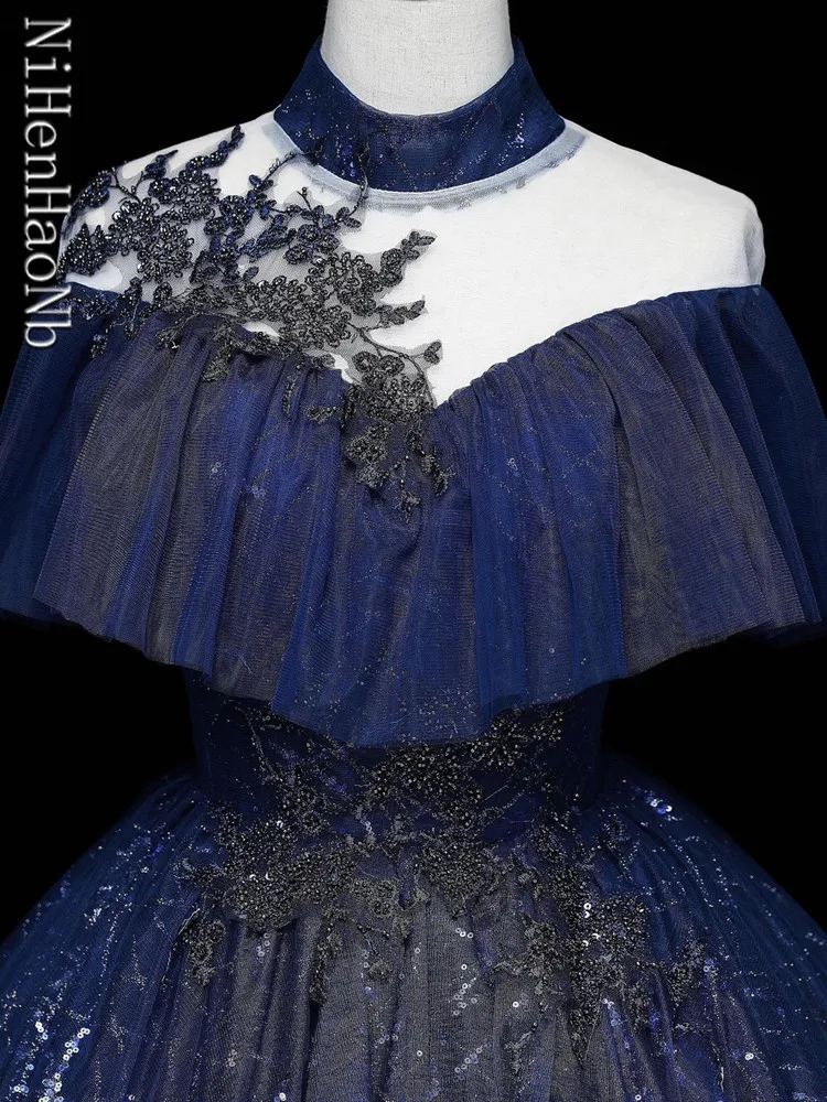 Neue blaue Quince anera Kleider plus Größe Ballkleider für Abschluss ball süß 16 Kleid Vestido de 15 Anos