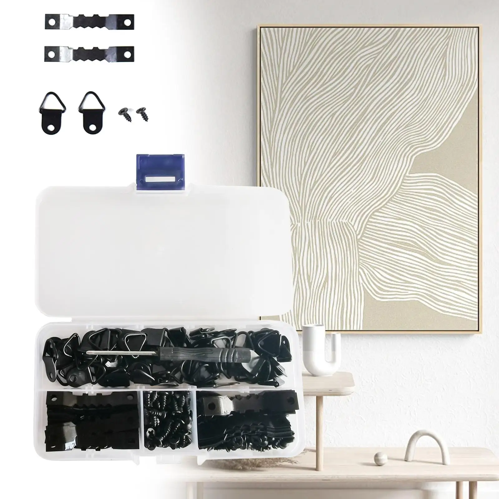 251x Picture Hangers Kit Triangle Hanging Bracket for Hanging Painting image 2