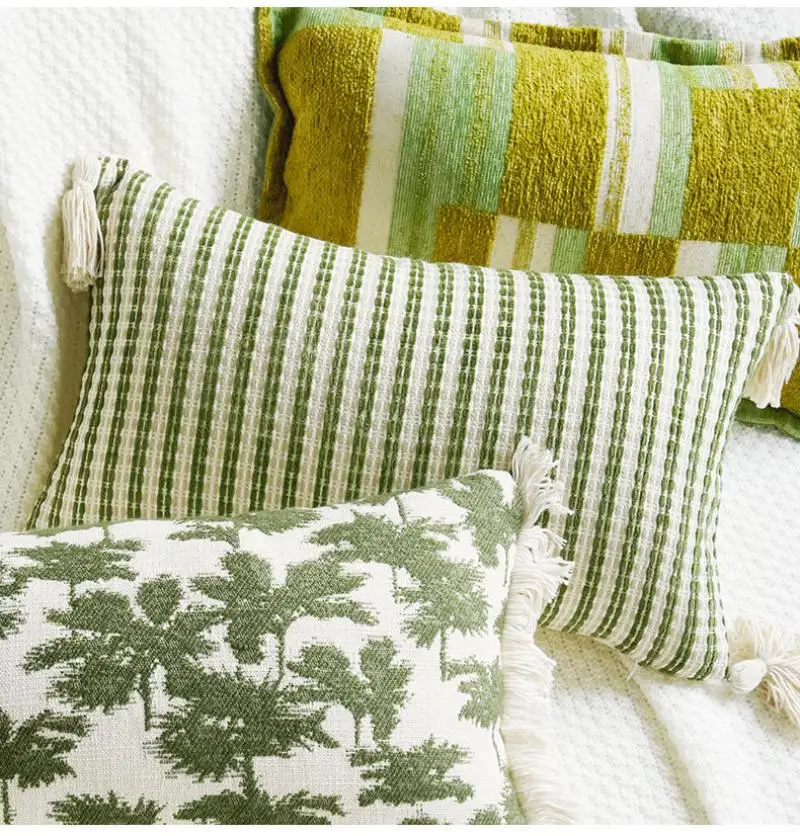 Retro-Dekorations-Kissenbezug, eleganter grüner Sofa-Kissenbezug, Kissenbezug für Kopfteil, 30x50/45x45cm – Detail 4