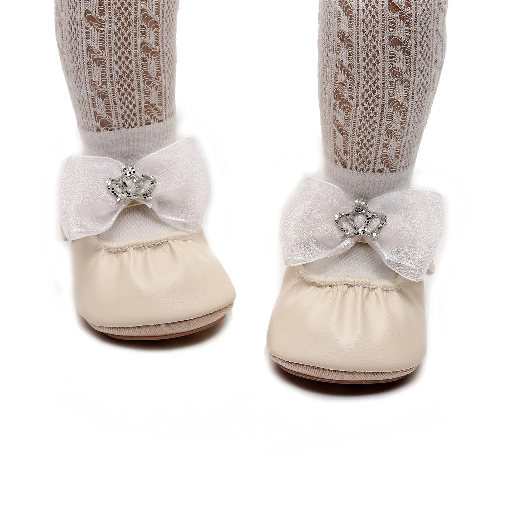 Sapatos infantis brilhantes com lantejoulas mary jane, sapatos antiderrapantes com laço e glitter para primeiros passos, sapatos de princesa para bebês e meninas