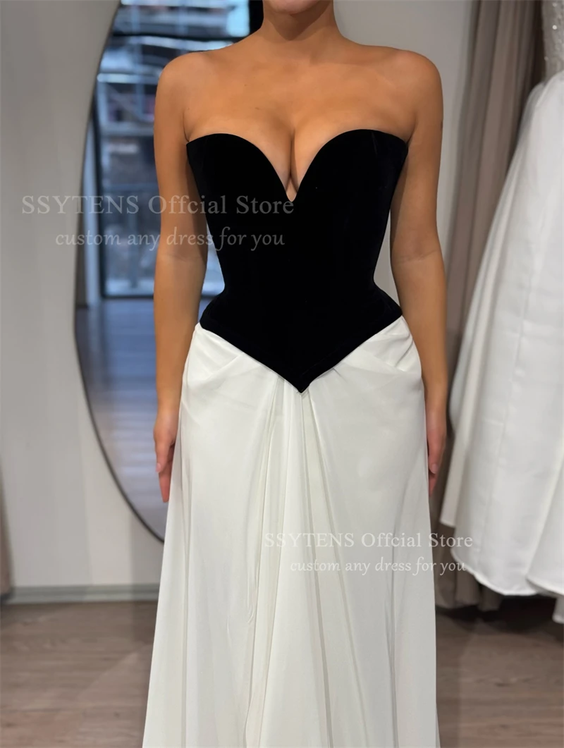 SSYTENS Sexy Saudi Arabia Women Prom Dressess A-Line Evening Dress Sweetheart Formal Sleeveless فساتين سهره فاخره