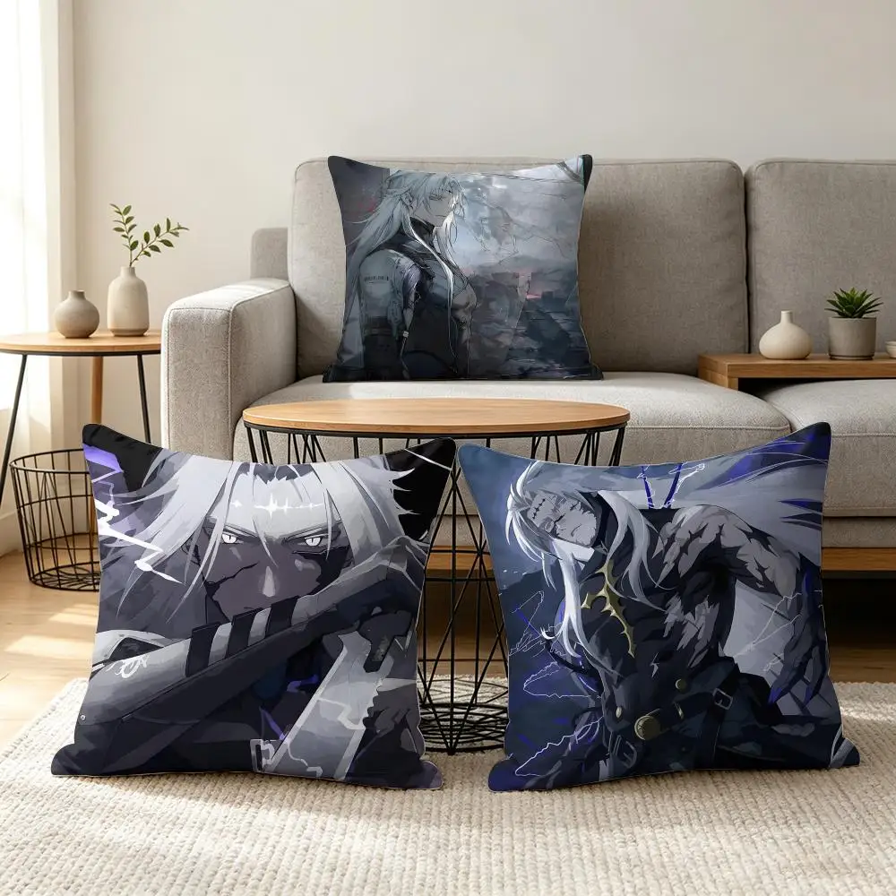 Calcharo Wuthering Waves Cushion Cover Soft Short Plush Pillow Cover Smooth Cozy Texture Aesthetic Cushion Case Home Decor