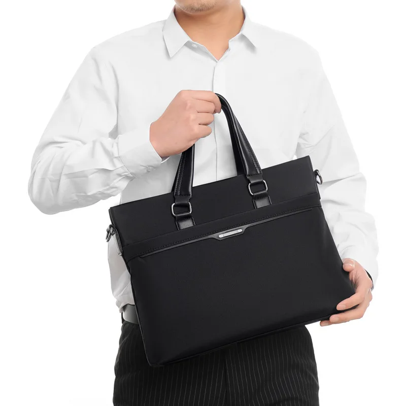 New Business Men\'s Executive Briefcase Fashion Zipper Handbag Office Man Laptop Bag Large Capacity Male Shoulder Messenger Bag