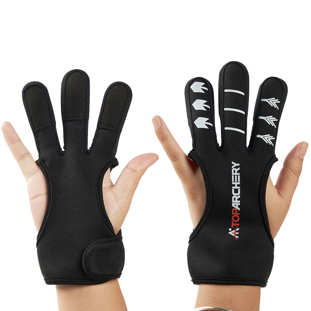 Archery Guard Finger Neoprene Shooting Gloves Fingertip Non-Slip Breathable 3 Finger Hunting Finger Protector Hunting Accesory