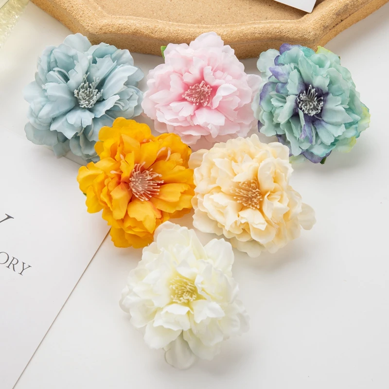 100 Stück Künstliche Pfingstrosenblumen für Wanddekoration, Scrapbooking, DIY, Kunstseiden-Staubfäden für Heimdekoration, Hochzeit, Garten, DIY-Weihnachtskranz – Detail 3