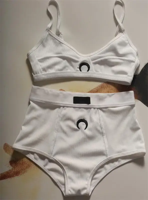 Ensemble de Lingerie lune pour femmes, gilet et short brodés sans manches, Streetwear américain, Sexy, doux, sport d'été, ensemble décontracté