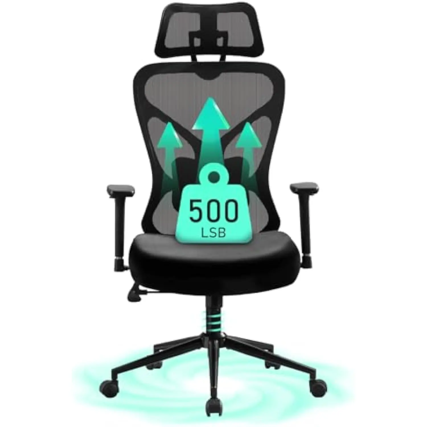 

Big and Tall Office Chair, 500lbs Desk Chair, Ergonomic Office Chair, Adjustable Lumbar Support, Headrest & 3D Armrest, Thicken