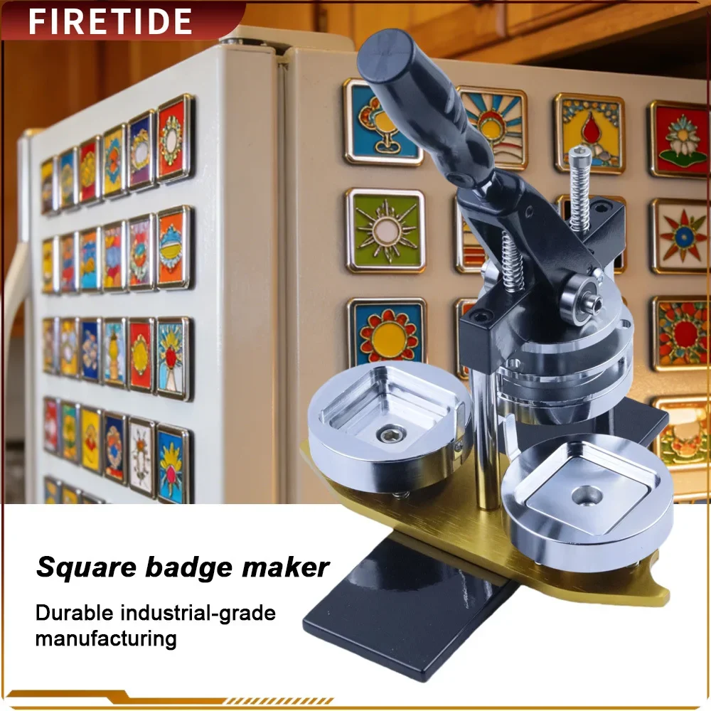 2026 Square Fridge Magnet Maker Machine Kit, 50x50mm Refrigerator Sticker Making Machine+Paper Cutter+100 Sets Materials