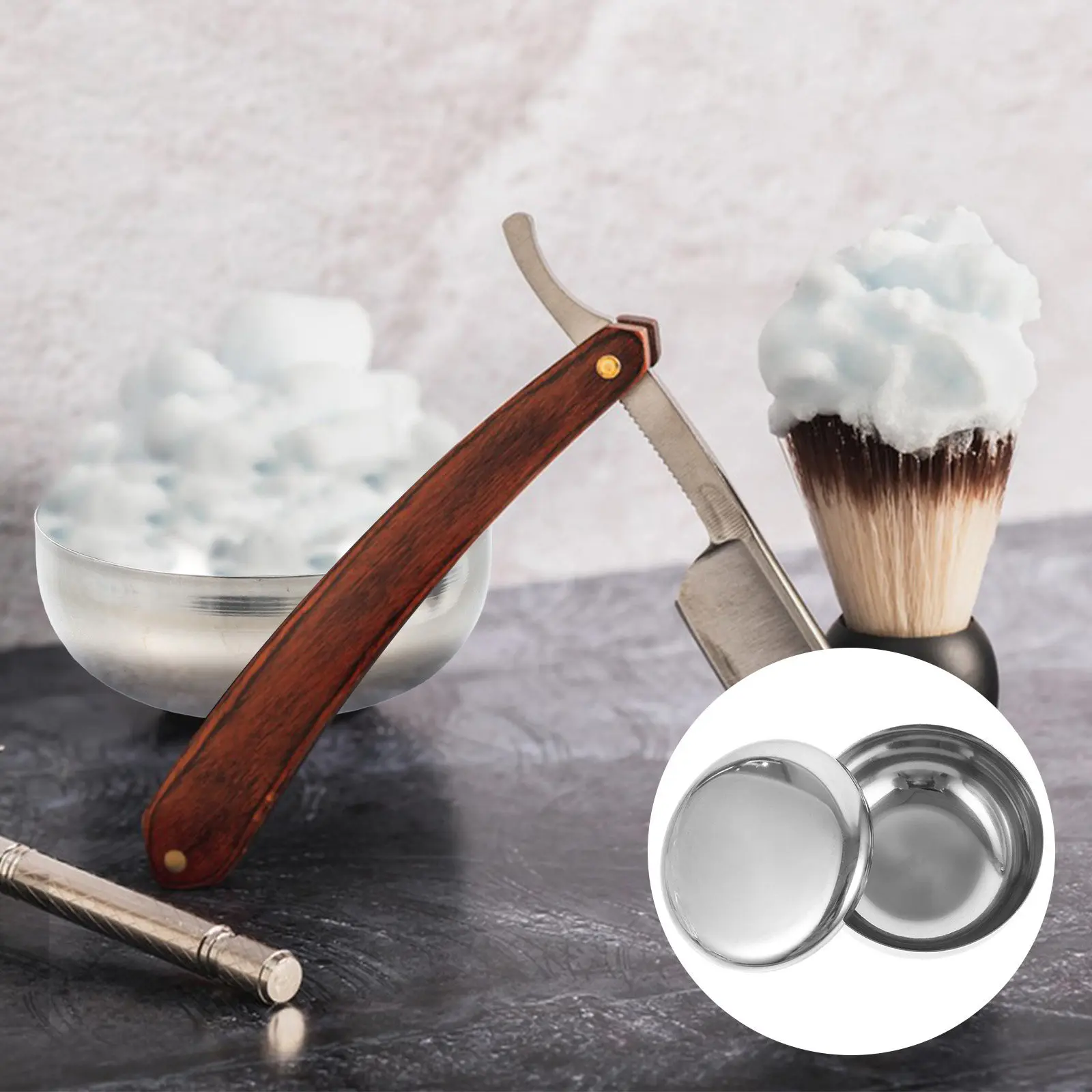 Classic Shaving Bowl Stainless Steel Shave Soap Cup for Traditional Wet Shaving Gentleman Portable Silver 52Mm Height 73Mm