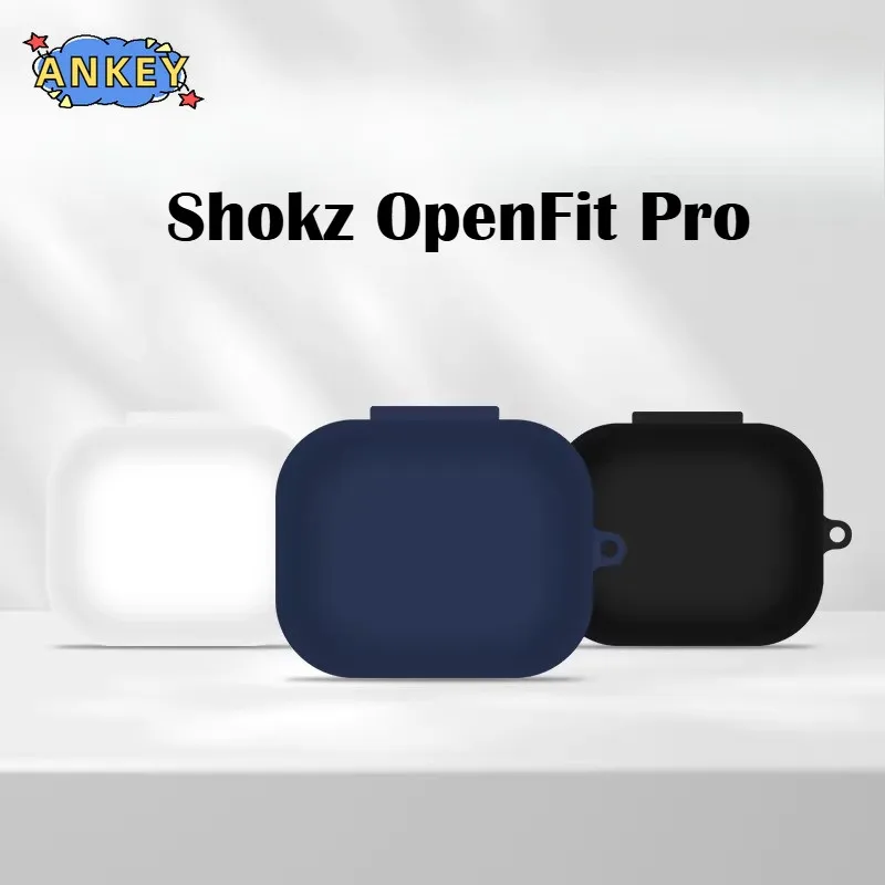 Compatible with Shokz OpenFit Pro Bluetooth Earphone Protective Case, Silicone Material, Nylon Lanyard Earphone Case