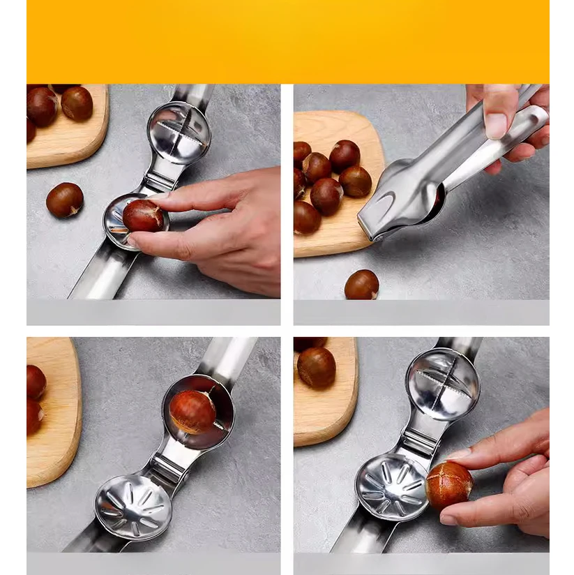 304 Stainless Steel Chestnut Splitter Chestnut Opener Household Chestnut Peeling Tool Hazelnut Shell Opener