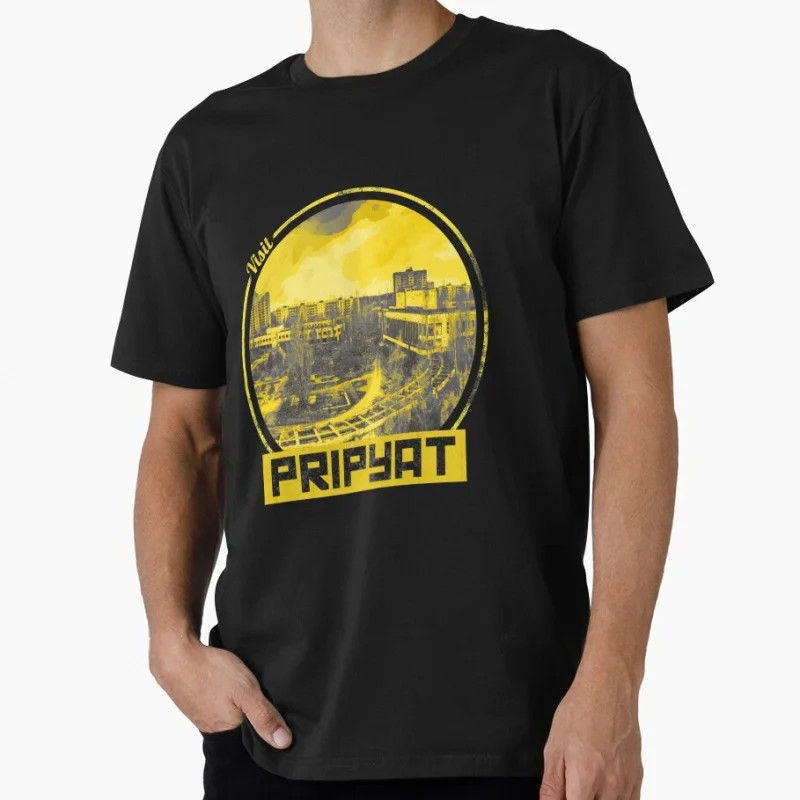 

Visit Pripyat 1209 Chernobyl Nuclear Disaster Retro gift t shirt for man 100% cotton printed Clothes Men's All size S-6XL Tops