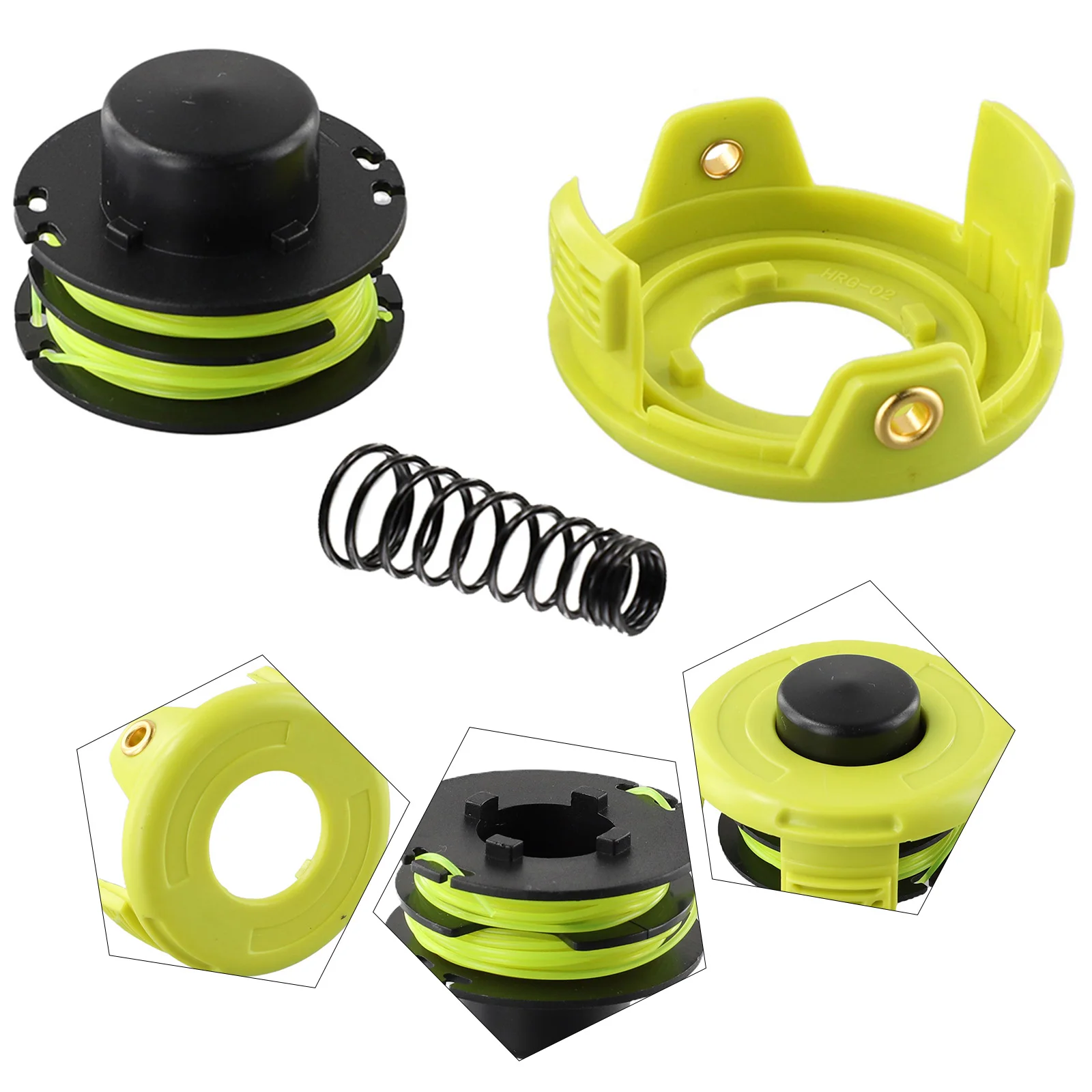 Spool Line Cover and Spring Replacement Set Compatible with RAC118 Trimmer and 1.2 mm Spool RLT3525S Maintenance Kit