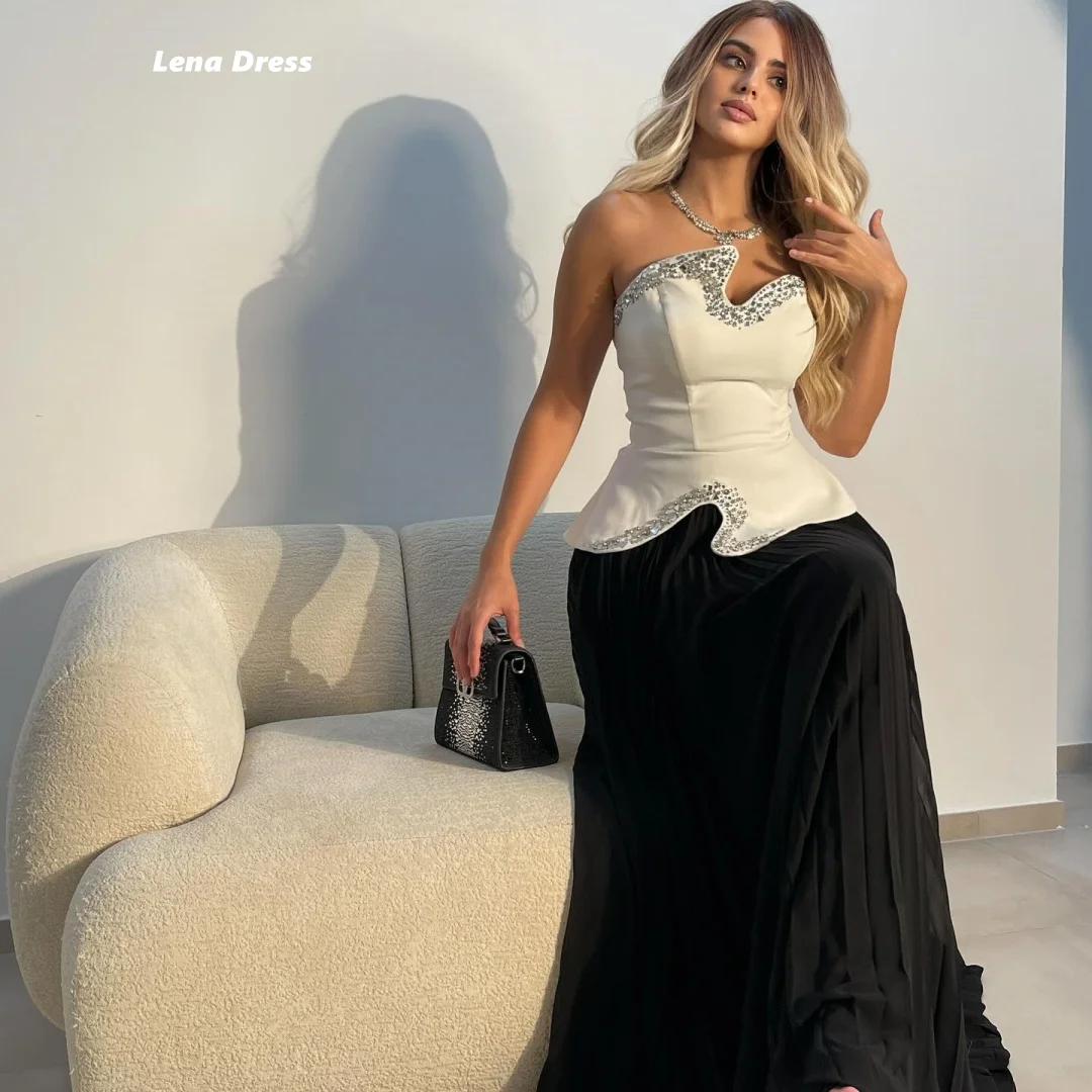 

Lena Line A Elegant Evening Dresses for Woman Luxury Evening Dresses 2025 Sleeveless Modest Prom Dress Off-shoulder Custom Made