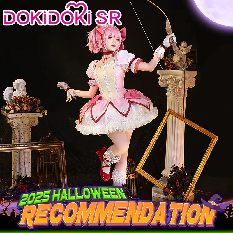 В НАЛИЧИИ Мадока Косплей Аниме【S-XXL】DokiDoki-SR Kanamee Madoka Хэллоуин Милое розовое платье Косплей Костюм Плюс Размер