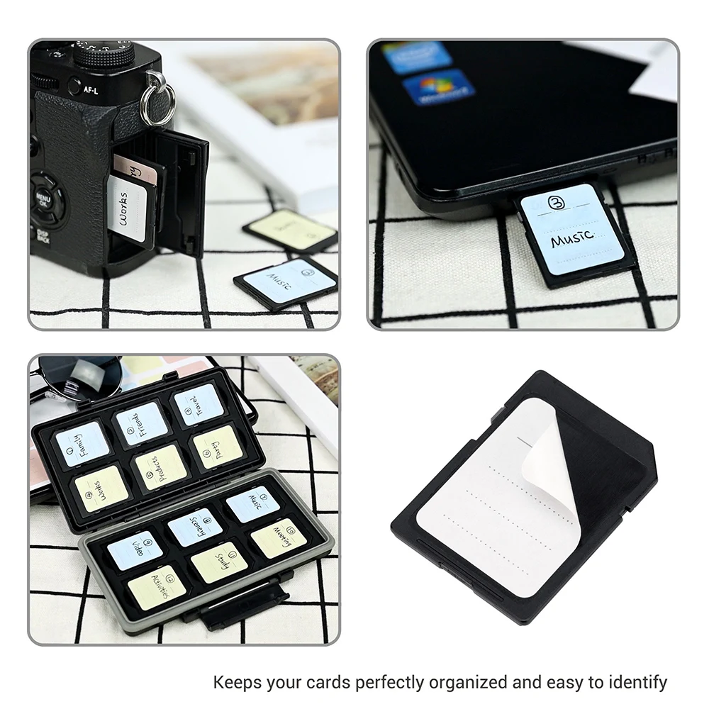 JJC Multi-Use Label Stickers 20x25mm/0.79x0.98" Stick-On Camera Memory Card Labels for SD/SDHC/XQD/CF CFexpress Type-B 120 Pcs