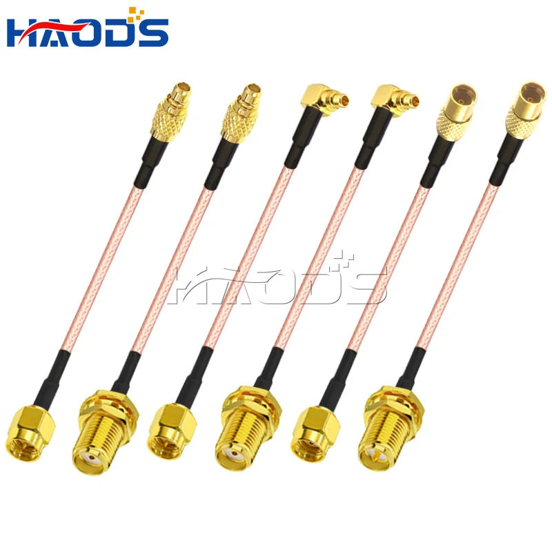 RG316 Coaxial Cable SMA to MMCX RP-SMA Female Nut Jack to MMCX Male Plug WiFi Antenna Extension Jumper Straight & Right Angle
