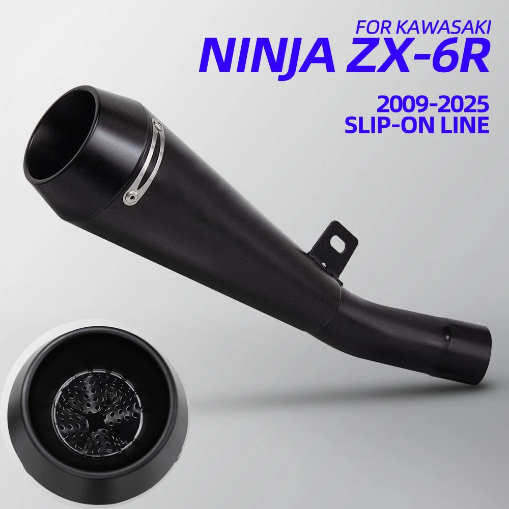 

Slip on Line Motorcycle Exhaust Muffler with DB Killer for Kawasaki Ninja ZX6R ZX-6R 2009 to 2025