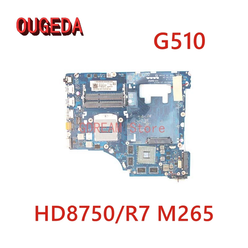 

OUGEDA VIWGQ GS LA-9641P For Lenovo Ideapad G510 laptop motherboard DDR3L HD8750/R7 M265 GPU Mainboard full test