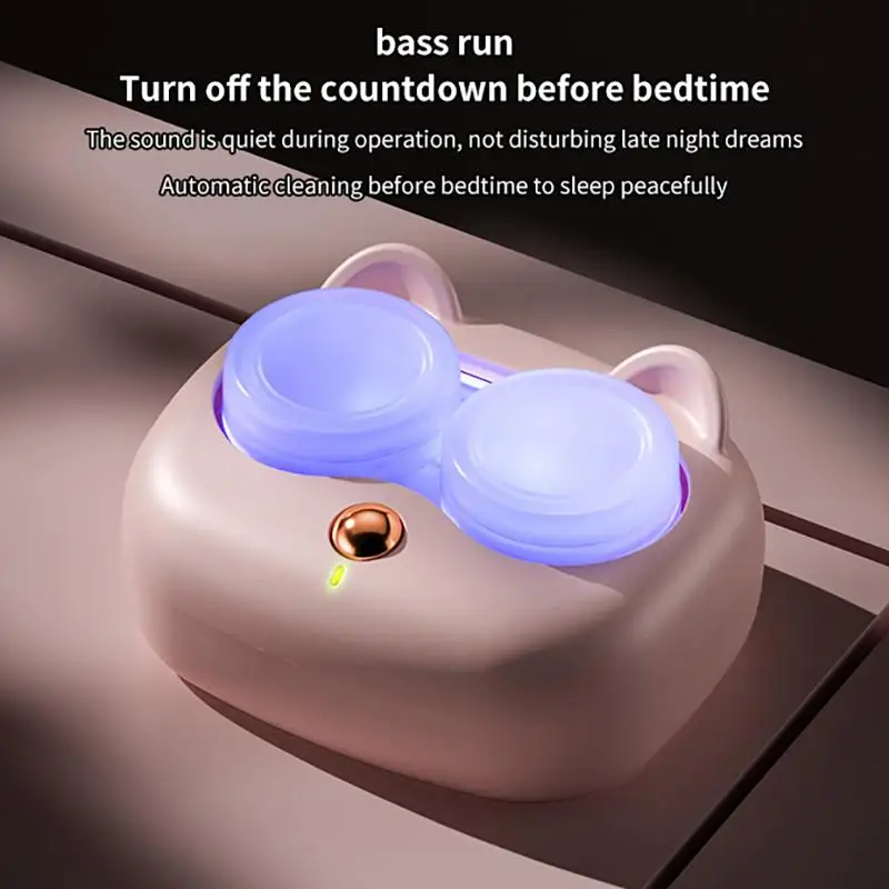 Ultrasonic Contact Lens Cleaning Machine with 1 Removable Box Pro Eye Protection Device for Travel Use view 3