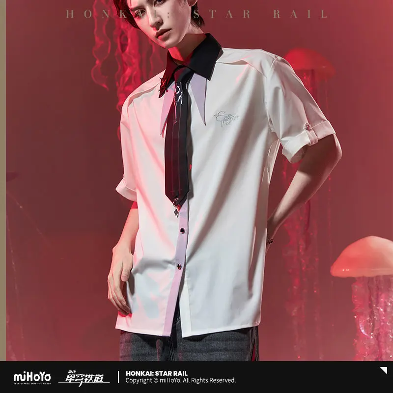 

Original March 7th Evernight short-sleeved shirt mIHOYO Game Honkai Star Rail Evernight shirt Cosplay Costume Halloween Gift