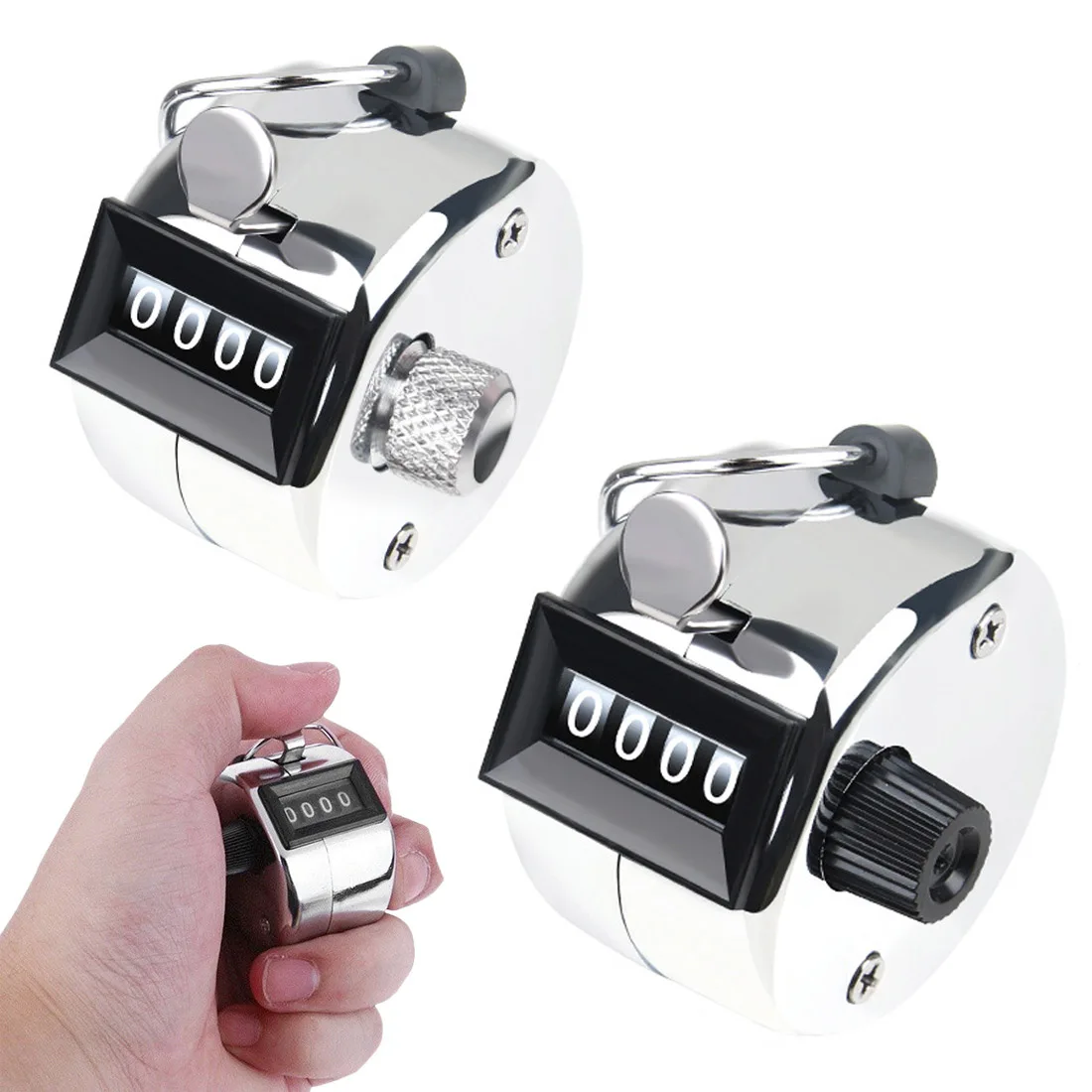 1 Piece Of Iron Handheld 4-Digit Digital Answer Counter, Non Rechargeable Metal Counter, Used For Counting And Coaching Tools