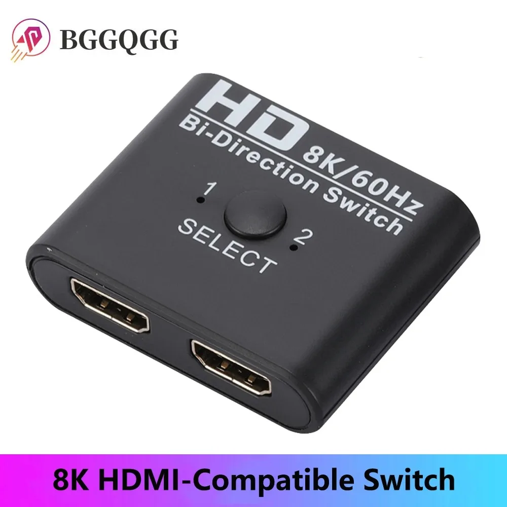 

BGGQGG 8K HDMI-compatible 2.0 Switcher Ultra High Speed Two-way Switching 8K@60Hz Splitter Adapter for Ps4/3 Xiaomi TV