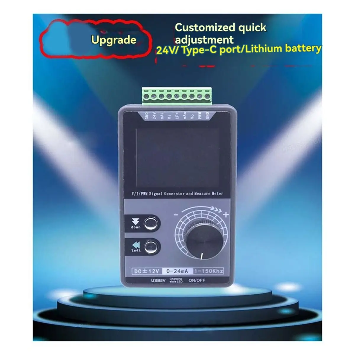 PWM Current Voltage Signal Generator 0-20mA 4-20mA 0-10V Source Simulator 0-50V 50mA Measuring Meter Calibrator
