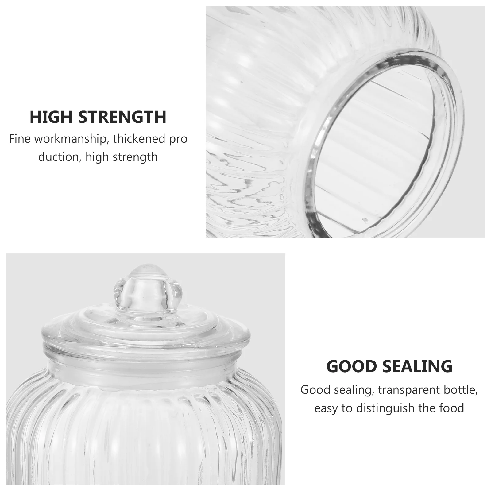 

Large Capacity Sealing Storage Container Transparent Glass Honey Jar Airtight Food Fresh Dry Sealed Canister