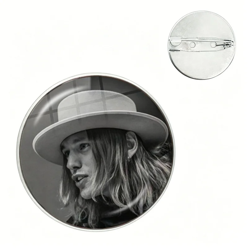 Actor J-Jamie Campbell Bower Pin Funny Glass Dome Brooches Shirt Lapel Bag Badge Cartoon Pins For Lover Girl Friends