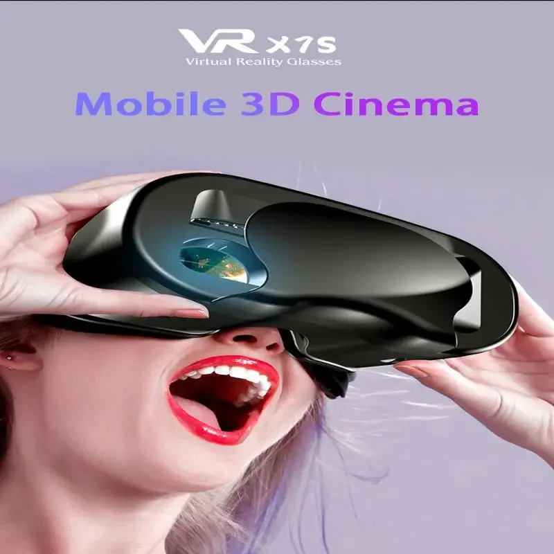 

3D-очки виртуальной реальности VRG X7S, очки VR с креплением на голову 100 ° Широкоугольные, удобные, совместимые с 7-дюймовым экраном телефоны