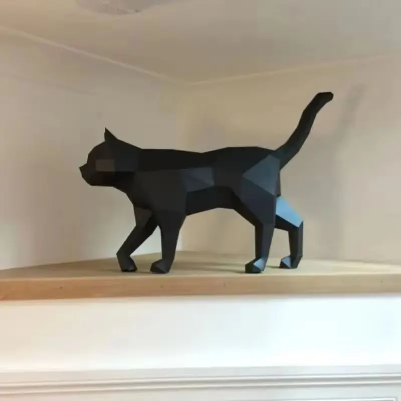 

60 см бумажная модель кошки оригами 3D Papercraft украшения для дома, прихожей, вечеринки, декор комнаты, украшения для стола, ручная работа, сделай сам, головоломки, игрушки