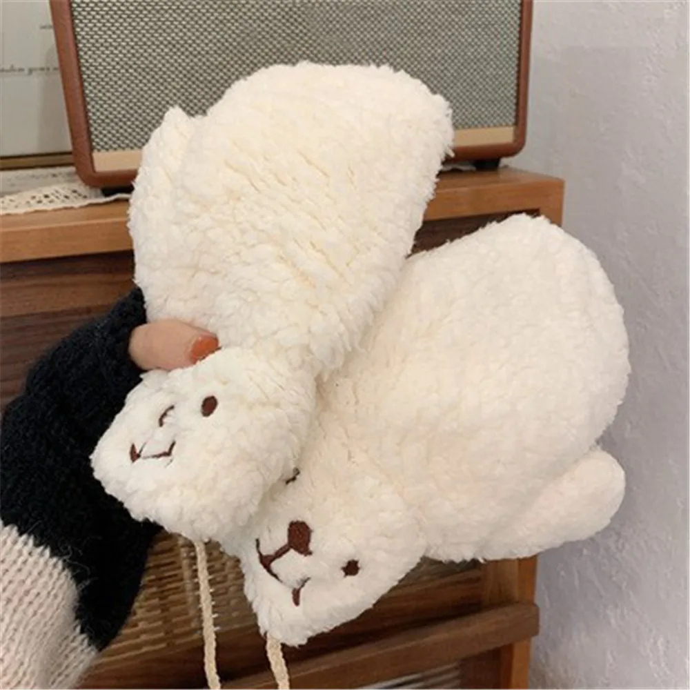 Gants ours mignons pour femmes et filles, en peluche griffe chaude et douce, Anime Cosplay en peluche, cadeau de noël, accessoires pour femmes,