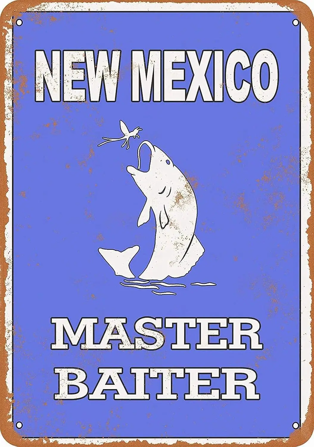 Y1, Metal Sign - New Mexico Bass Fishing Master Baiter Vintage Wall Decor Art