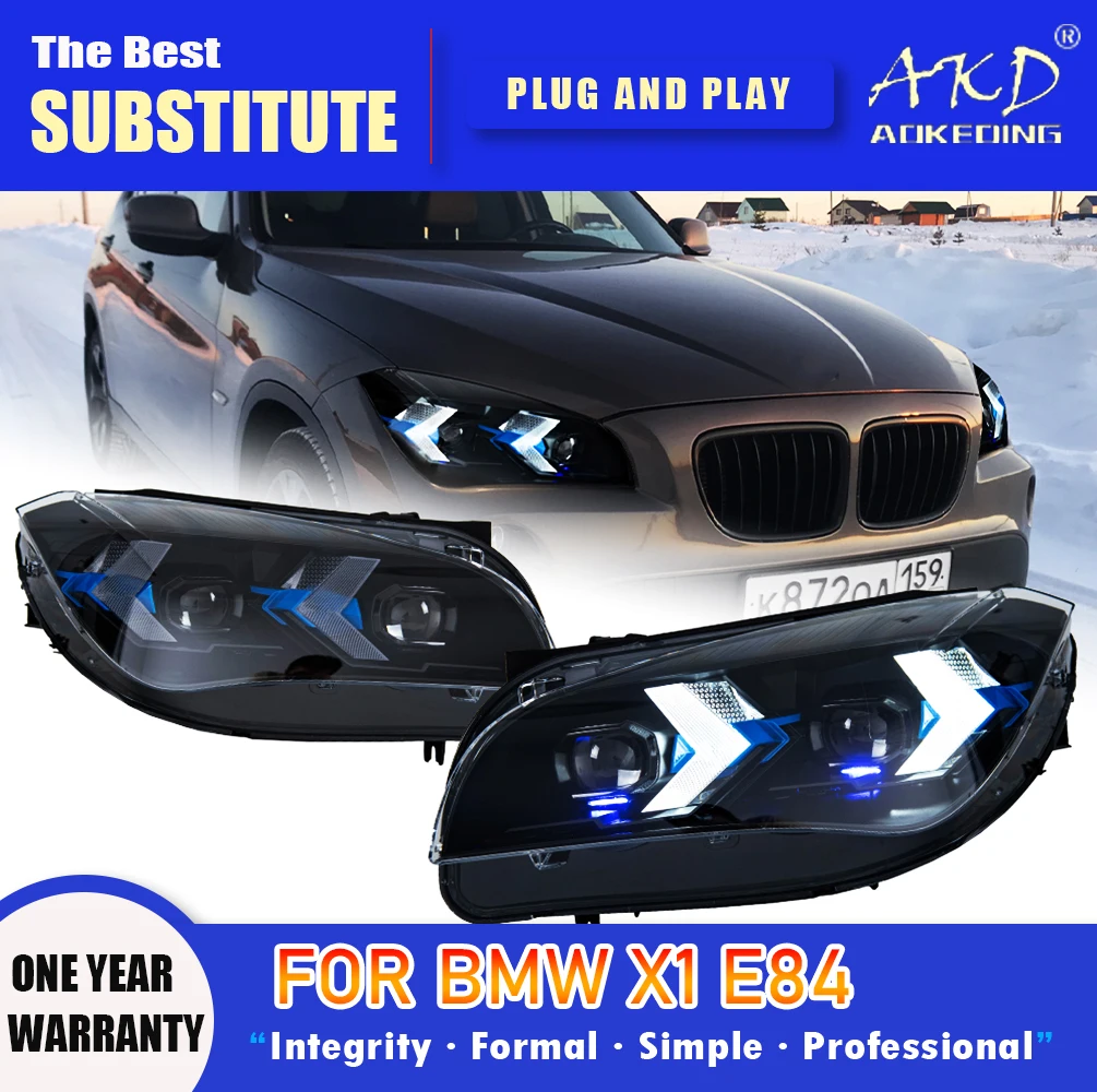 AKD Head Lamp for BMW X1 LED Headlight 2010-2015 Headlights E84 DRL Turn Signal High Beam Angel Eye Projector Lens