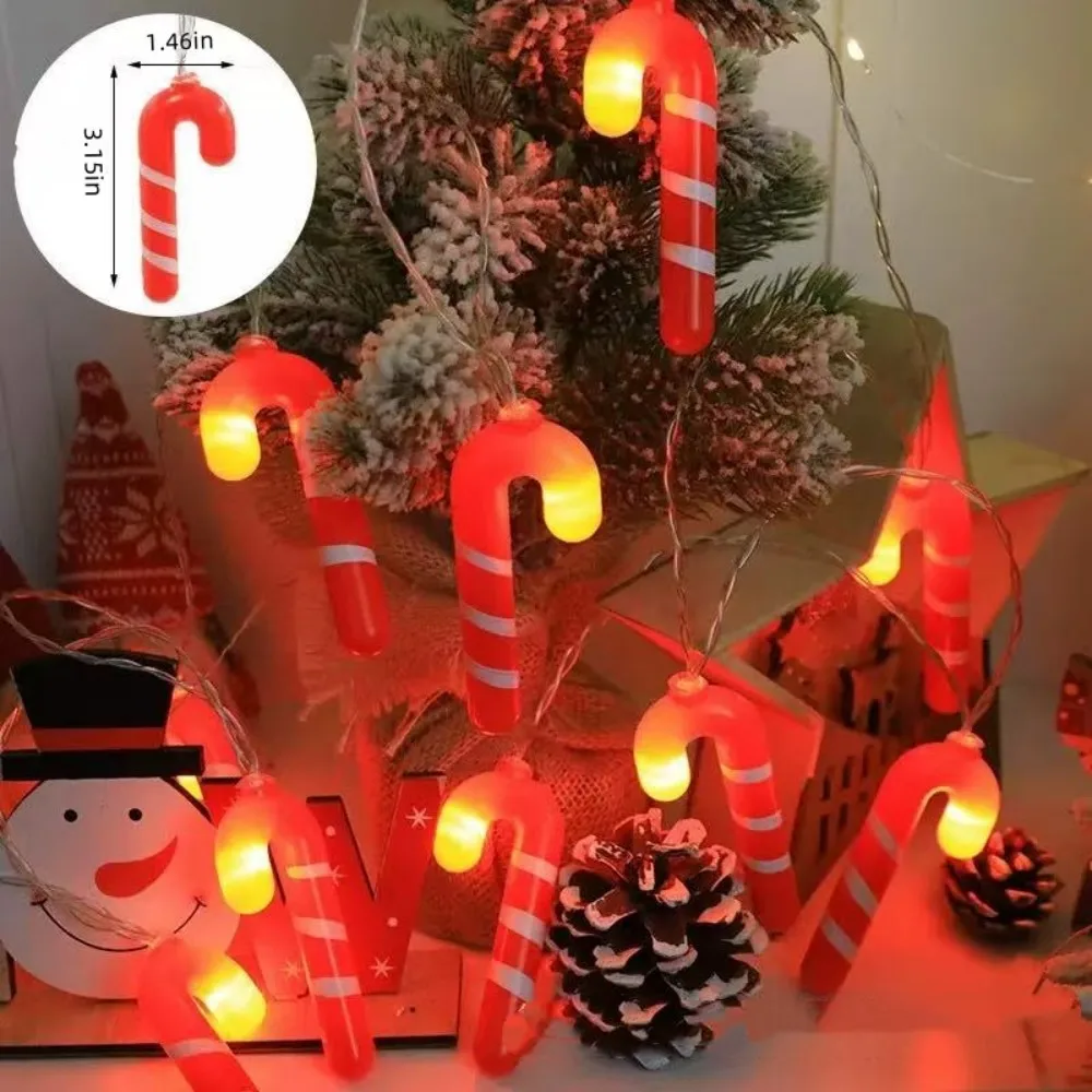 1PC 1.5M/3M 크리스마스 배터리 상자 작은 지팡이 라이트 스트링, 배터리 제외, 크리스마스 장식, 파티, 방 장식에 사용