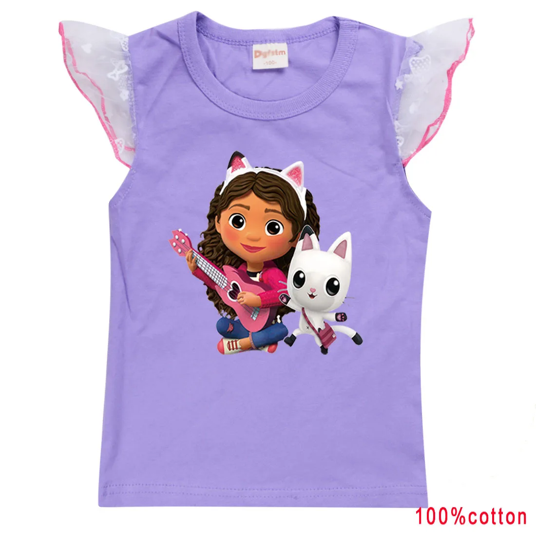 Gabby Dollhouse cats Tshirt Kids Cotton T Shirt Baby Girls Short Sleeve Tops Children Cartoon Clothing Toddler Boy Summer Tee