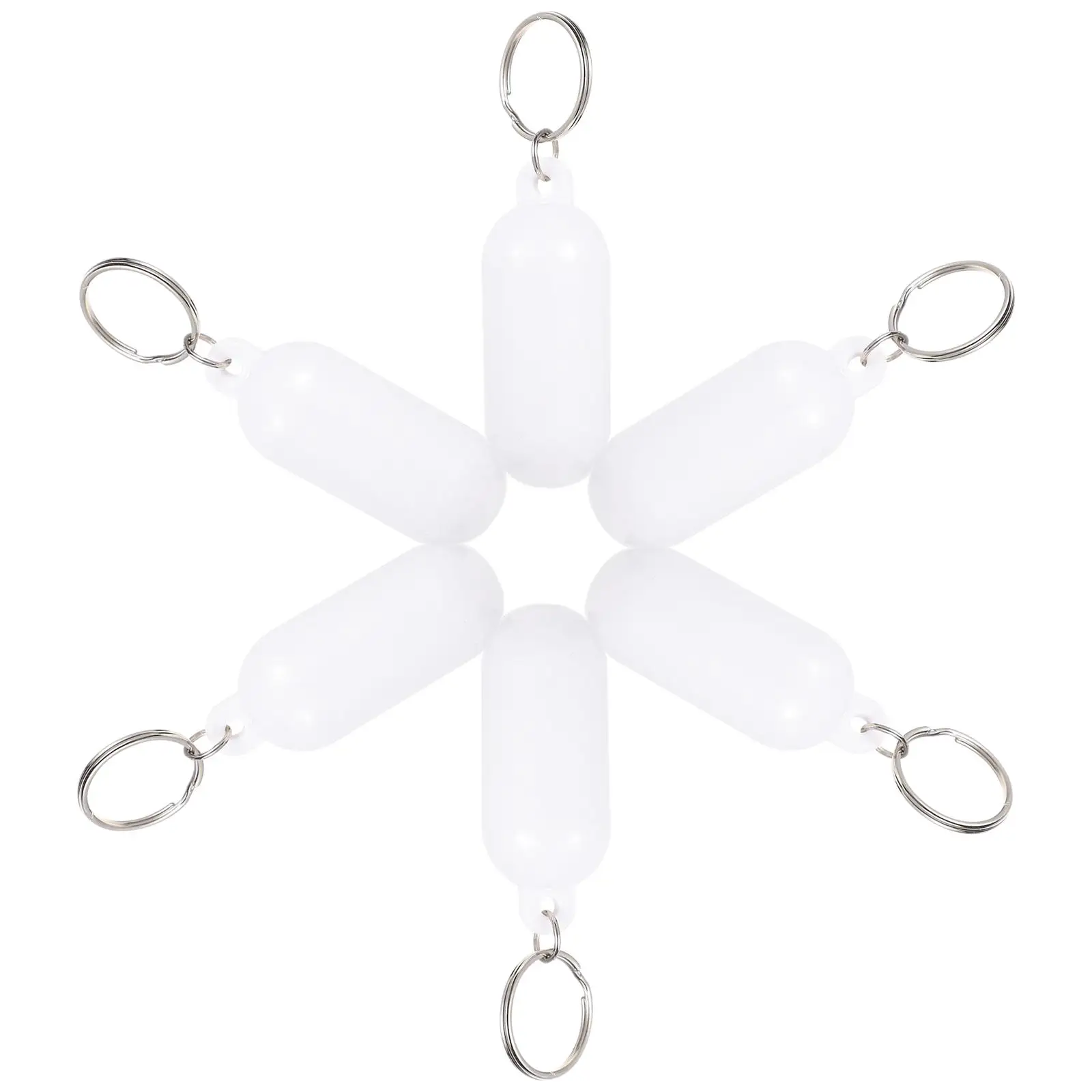 

6 Pcs Anti Sinking White Color Delicate Keyring Boat Kayaking Fishing Water Key Pendant Sports Gifts Memorabilia
