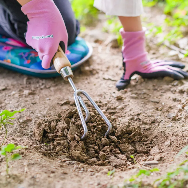 

Маленькие садовые грабли из нержавеющей стали с тремя зубьями для рыхления почвы, для домашнего использования и посадки цветов в горшках