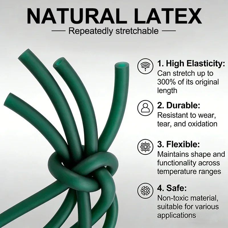 Latex Natural Latex Tube 1636/1836/2040/3060/3080mm Ice Green High Elasticity Rubber Hose Odorless for DIY Slingshot Catapult view 5