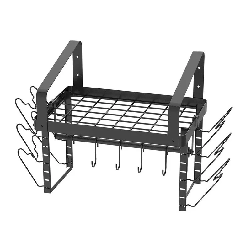 

Wall-mounted pot holder two-piece set, kitchen utensils hanger multi-functional non-punching wall-mounted knife holder