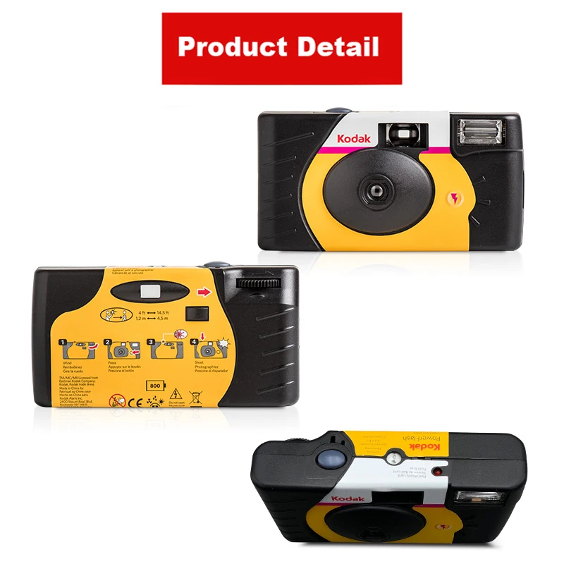 1/2/3/4/5 قطعة 39 صورة أصلية كوداك HD Power Flash/FunSaver استخدام واحد كاميرا فيلم يمكن التخلص منها ISO800 فلاش يدوي