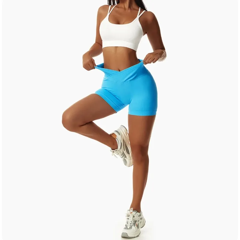 Curto ginásio mulher cintura alta treinamento de fitness yoga roupas correndo levantamento de bunda treino leggings ciclismo esportes shorts