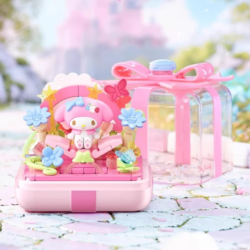 Sanrio Bausteine Star Wish Fingertip Serie Hello Kitty Kuromi My Melody Zusammengebautes Modell Ornamente Kinderspielzeug Geschenke