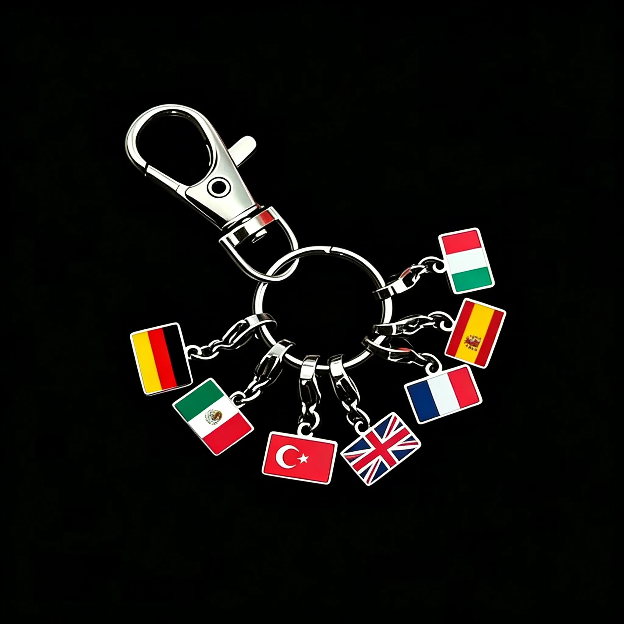 Flag Lobster Buckle Steel Pendant Stainless Steel Fashion French German National Flag Pendant DIY Bracelet Keychain Gift view 5